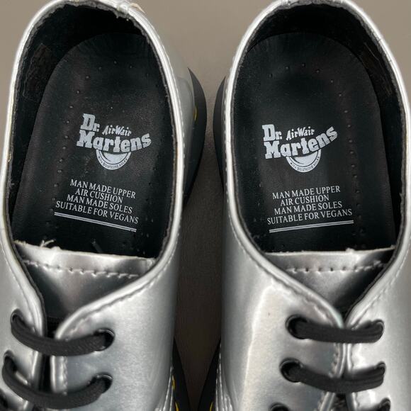 Dr. Martens Silver Chrome 1461 Vegan Dress Shoes Wedding Prom Cosplay US Size 5 - Picture 7 of 11